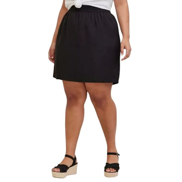 Torrid Black High Waist Mini Skirt - Linen Blend Size 2 2x - Picture 1 of 6